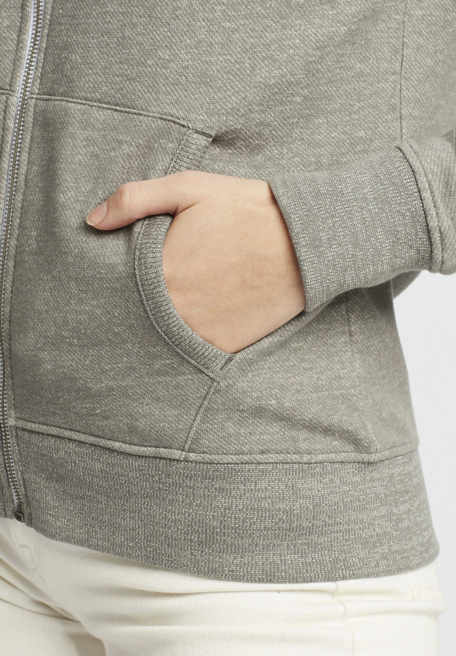 OXMO Celia - Sweater Met Rits - Medium Grey Melange 7 OXMO Celia - Sweater Met Rits - Medium Grey Melange - Afbeelding 5