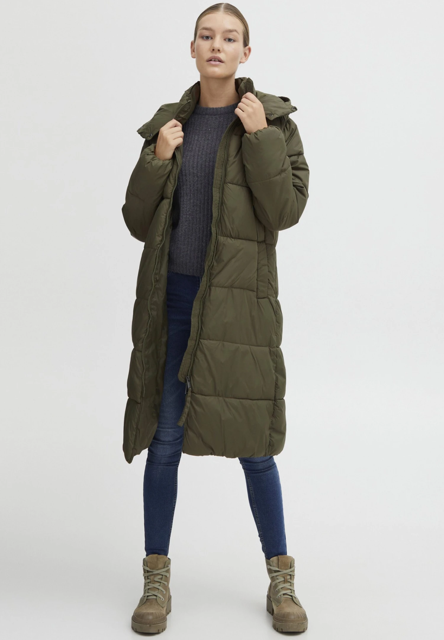 OXMO Oxboda - Winterjas - Olive Night 4 OXMO Oxboda - Winterjas - Olive Night - Afbeelding 2