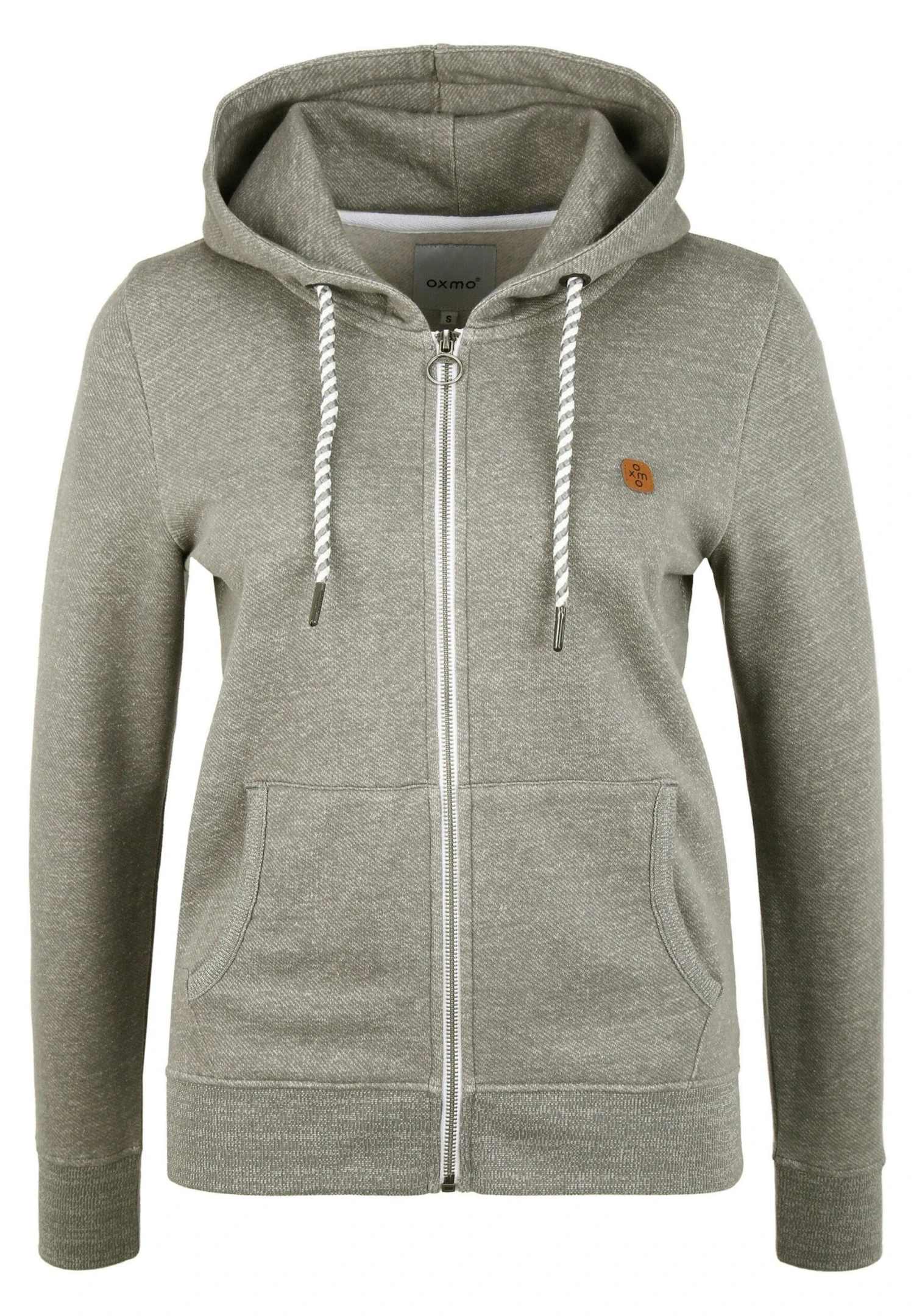 OXMO Celia - Sweater Met Rits - Medium Grey Melange 8 OXMO Celia - Sweater Met Rits - Medium Grey Melange - Afbeelding 6