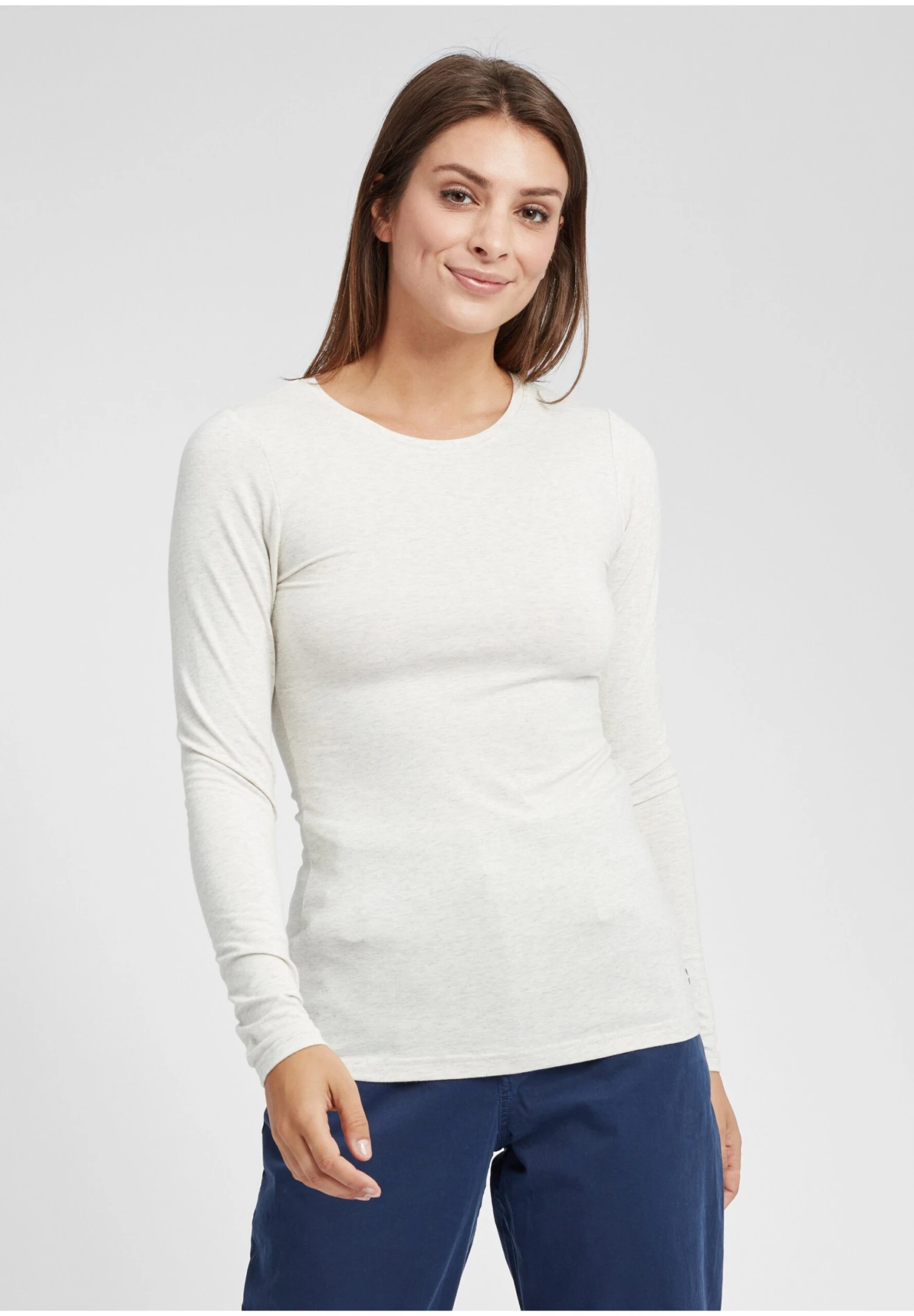 OXMO Oxmarie - Longsleeve - Oyster Grey Melange 3 OXMO Oxmarie - Longsleeve - Oyster Grey Melange