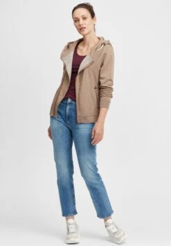 OXMO Oxvicky - Sweater Met Rits - Sand Melan -OXMO Verkoopwinkel 2d45d3425e2d48dba63b73858a8b1173