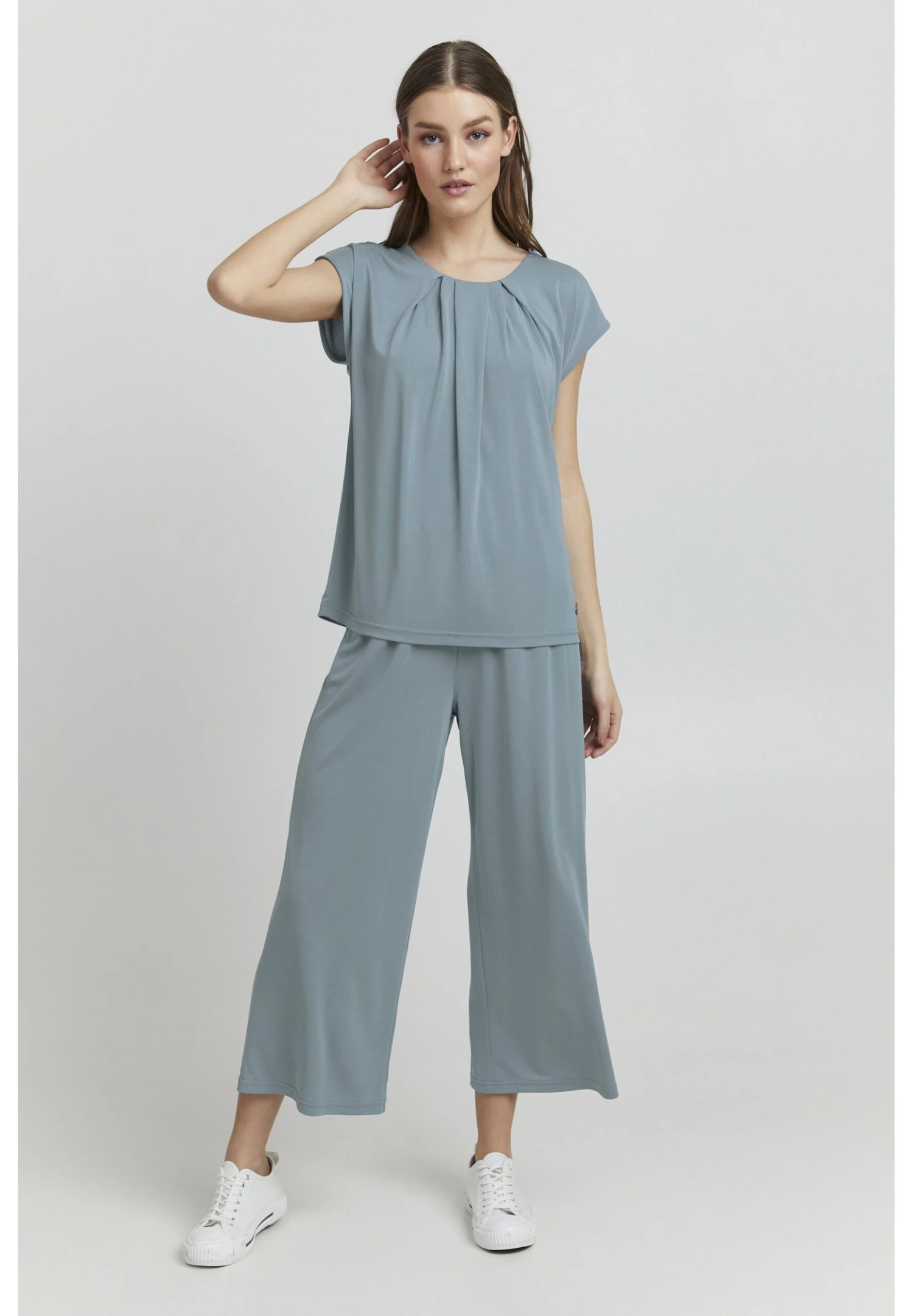 OXMO Bjalla - T-Shirt Print - Blue 4 OXMO Bjalla - T-Shirt Print - Blue - Afbeelding 2