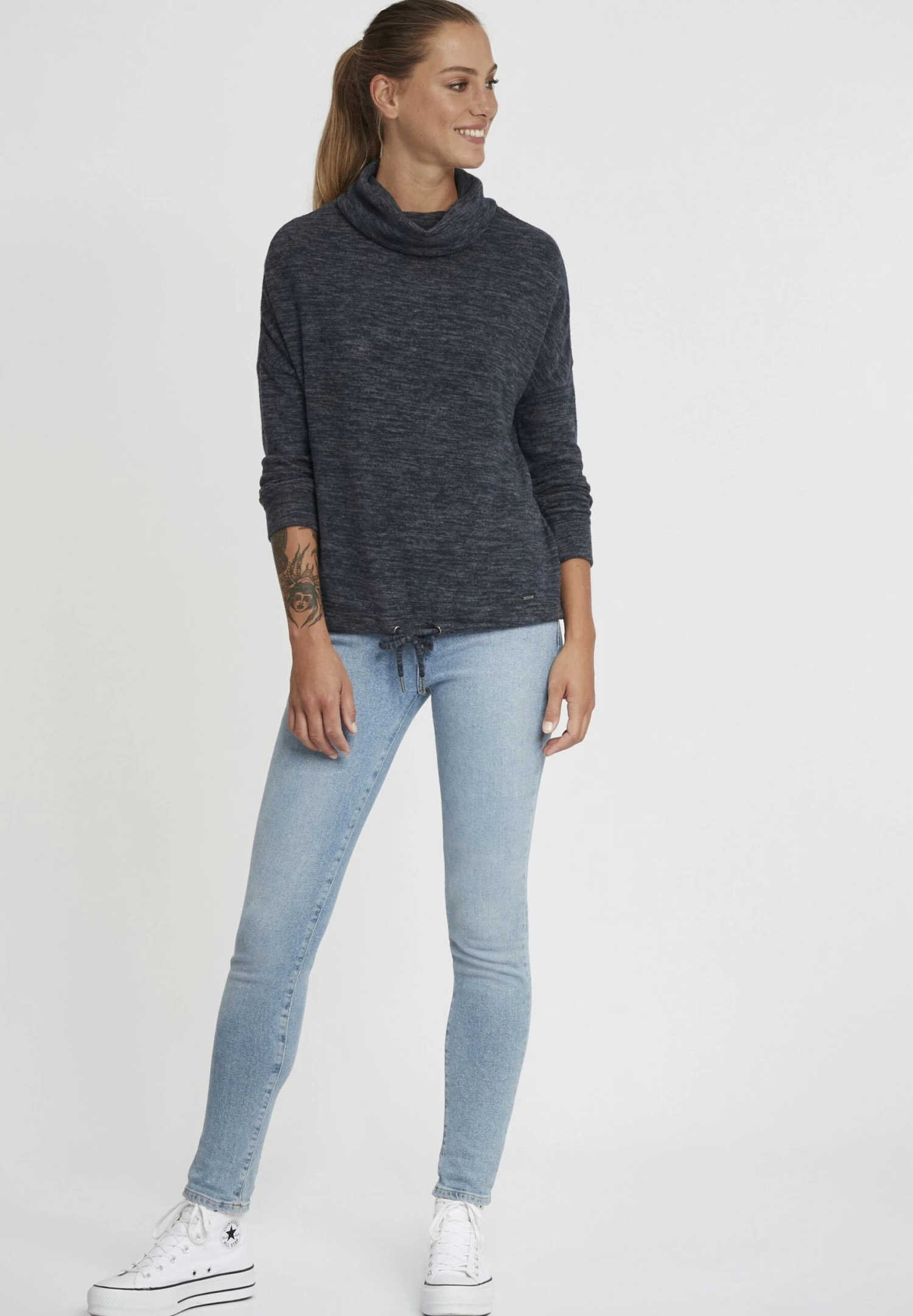 OXMO Oxbelma - Hoodie - Insignia Blue Melange 4 OXMO Oxbelma - Hoodie - Insignia Blue Melange - Afbeelding 2