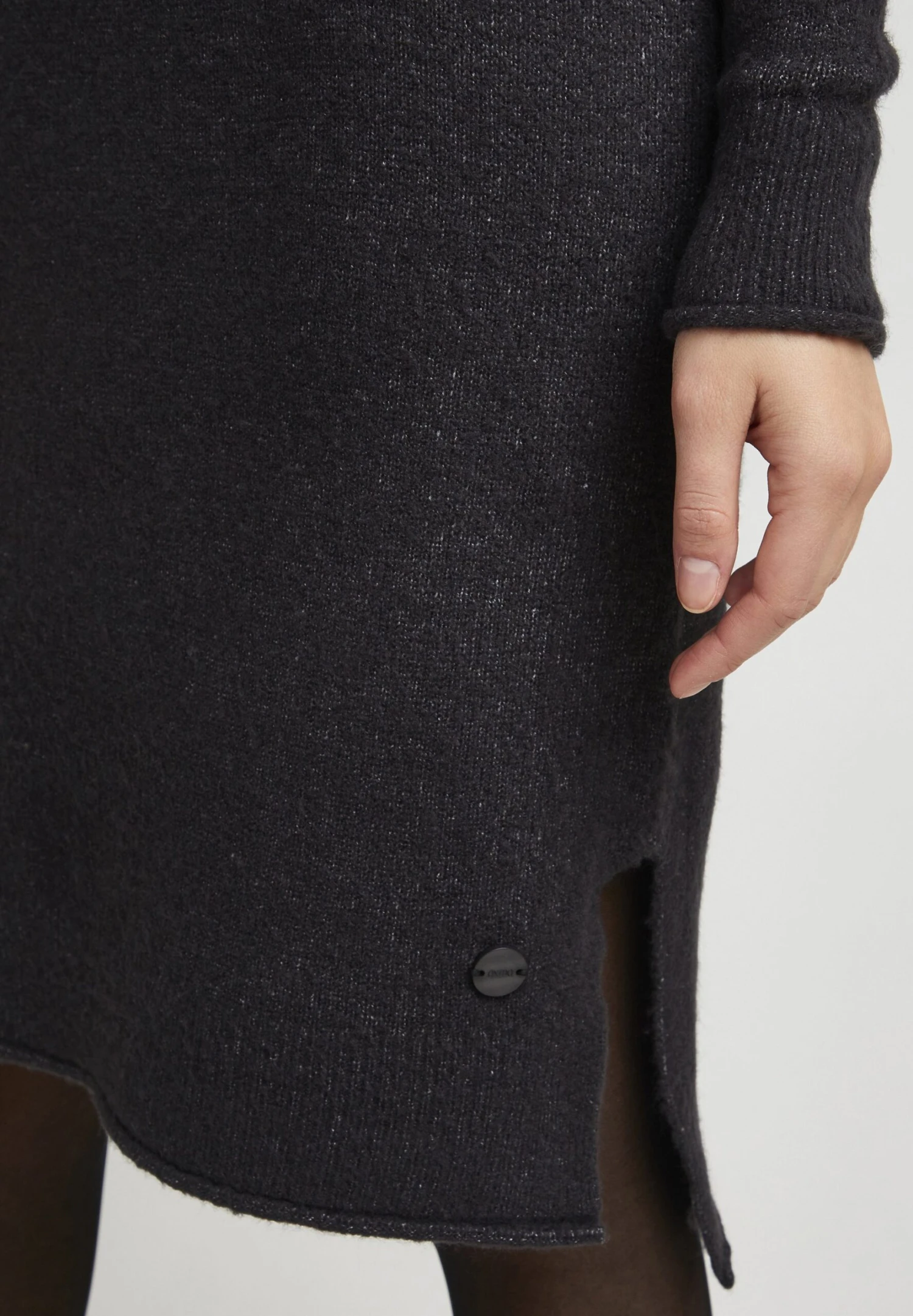 OXMO Oxida - Gebreide Jurk - Dark Grey Melange 7 OXMO Oxida - Gebreide Jurk - Dark Grey Melange - Afbeelding 5