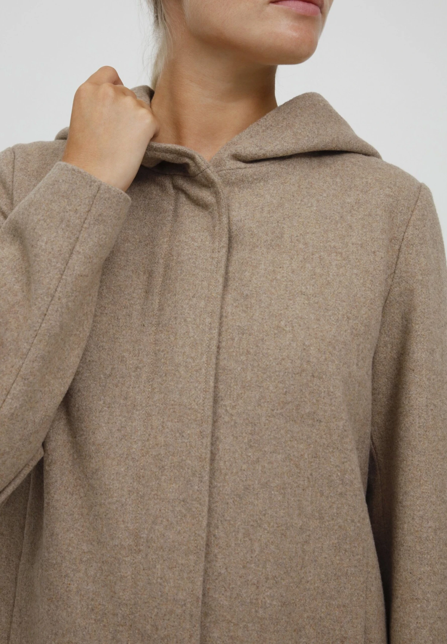 OXMO Oxnelina - Winterjas - Dune Melange 6 OXMO Oxnelina - Winterjas - Dune Melange - Afbeelding 4