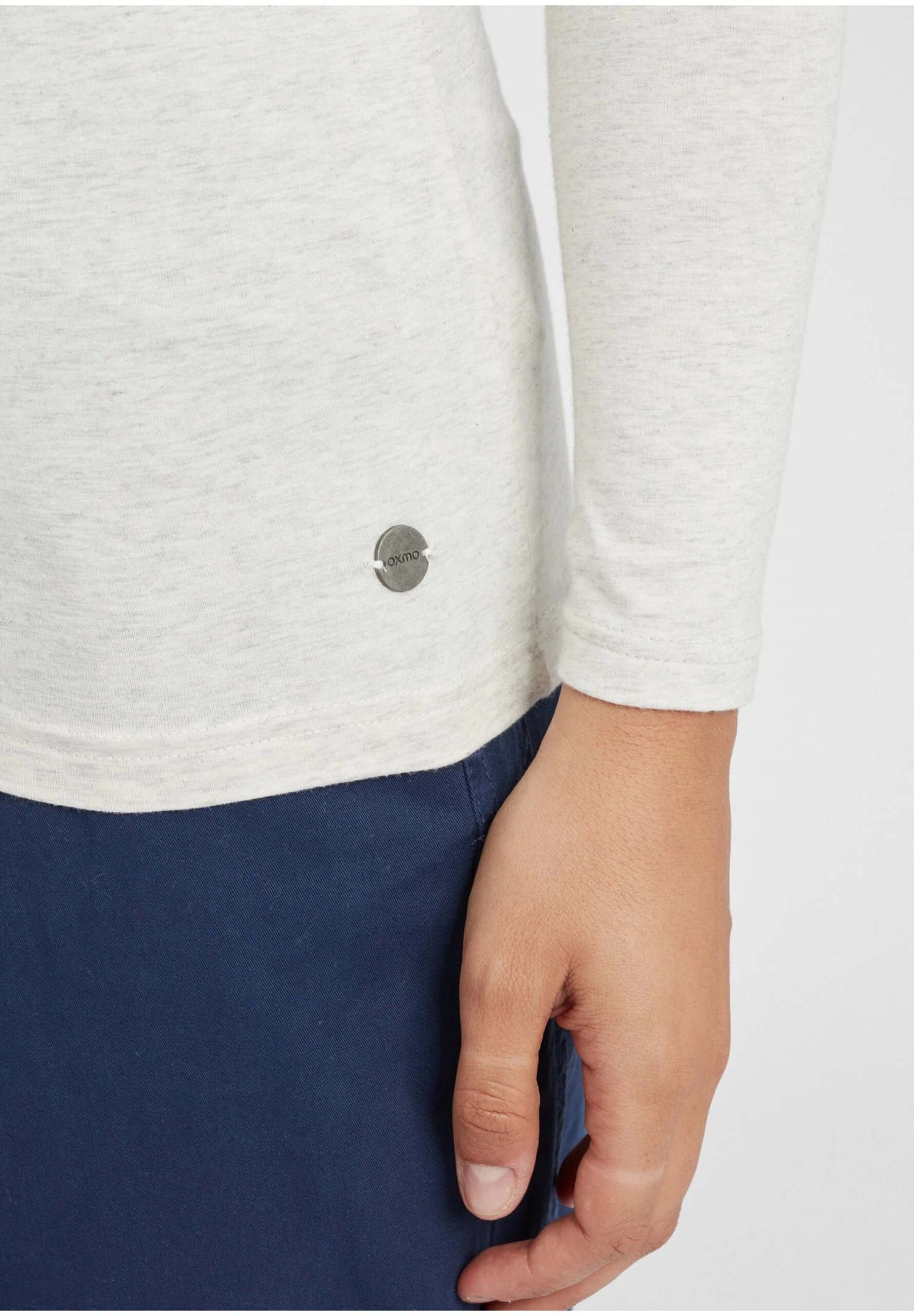 OXMO Oxmarie - Longsleeve - Oyster Grey Melange 7 OXMO Oxmarie - Longsleeve - Oyster Grey Melange - Afbeelding 5