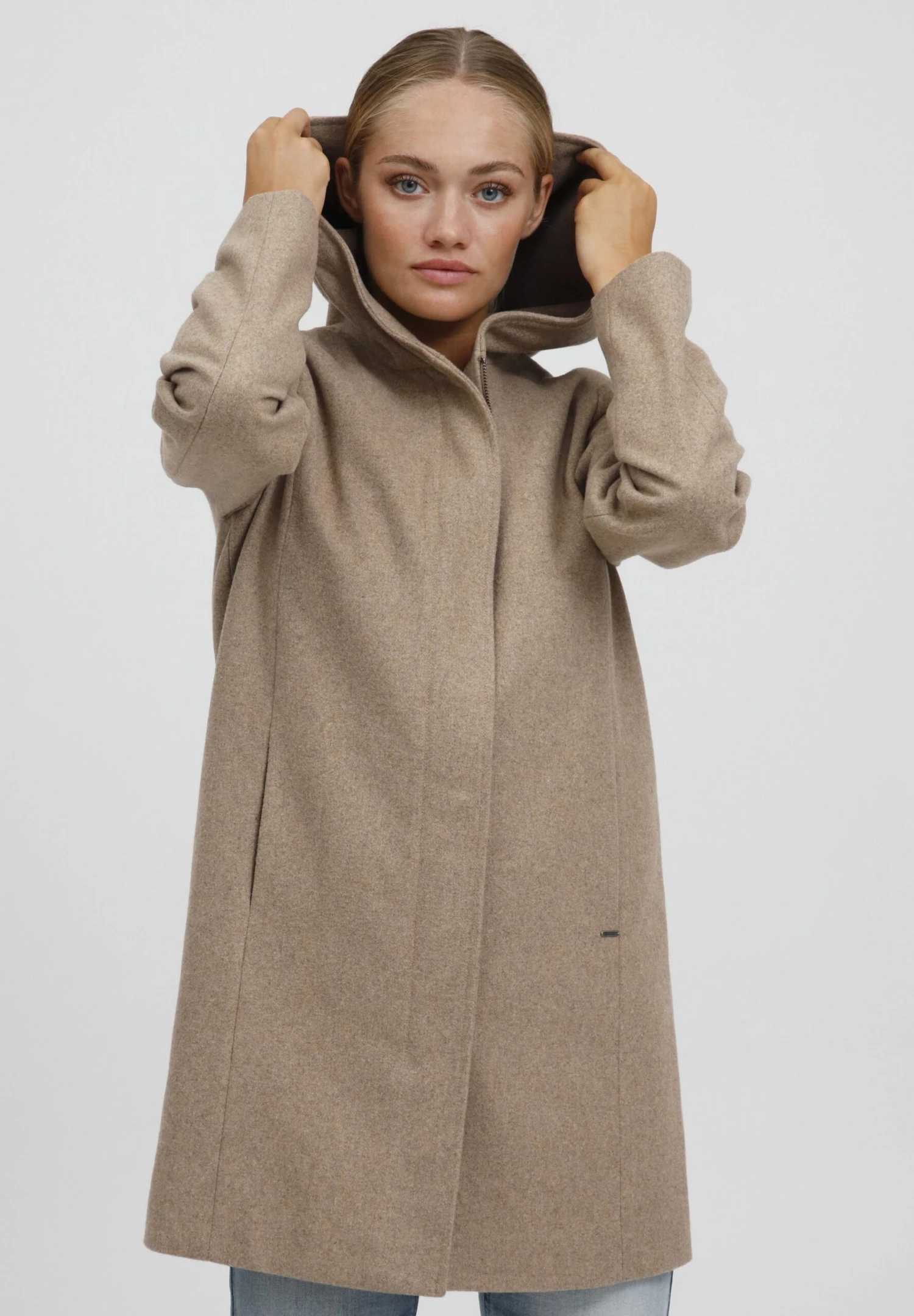 OXMO Oxnelina - Winterjas - Dune Melange 3 OXMO Oxnelina - Winterjas - Dune Melange